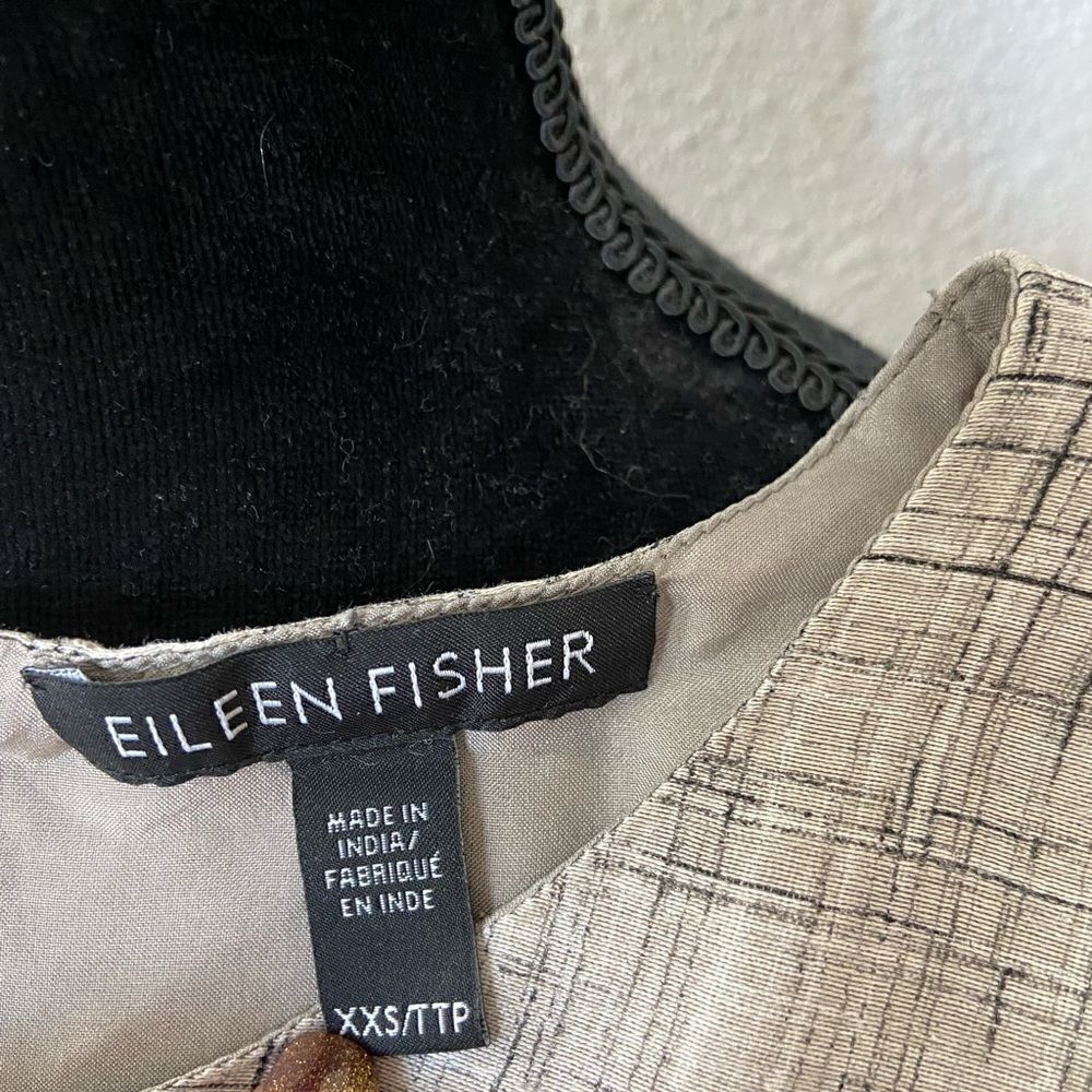 Eileen Fisher Silk Blend Cropped Tank Top Blouse XXS Double Layer Neutral New - Picture 3 of 4